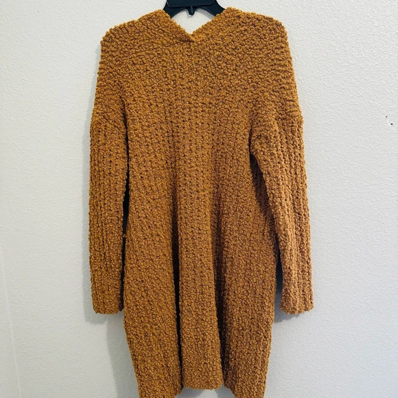 Pink Rose‎ Rusty Orange Sherpa Soft Open Cardigan Size Medium - Picture 9 of 10